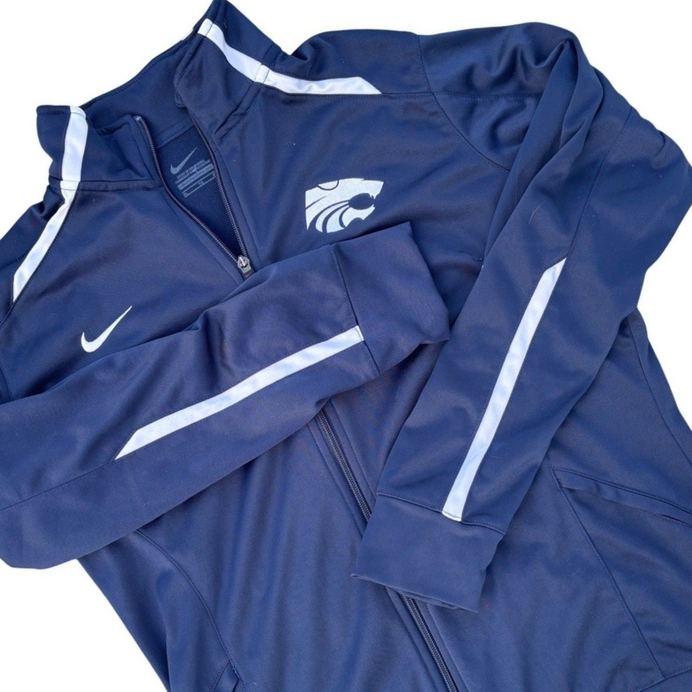 Nike Kansas State Wildcats Full Zip Track Jacket Navy Blue Mens Logo Size XL - Picture 1 of 6